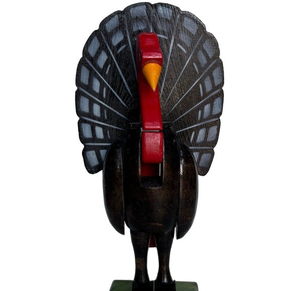 Vintage Wooden Hand Made Thanksgiving Christmas Turkey Nutcracker Nut Cracker - Picture 1 of 6
